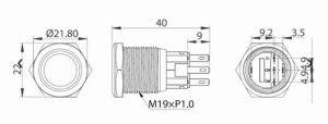 НЕРЪЖДАЕМ ПУШ БУТОН 7A /с червен LED/ — L0612082 TREM