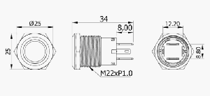 ПУШ БУТОН ЗА ЕЛЕКТРИЧЕСКИ ПАНЕЛ (ON)-OFF 9-32V/15A — L0674115 TREM