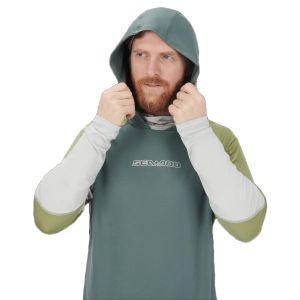 HOODED LONG SLEEVE RASHGUARD MEN GREEN — 4546591224 BRP
