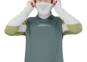 HOODED LONG SLEEVE RASHGUARD MEN GREEN — 4546591224 BRP