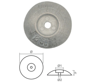 ЦИНКОВ АНОД ЗА ПЕРО НА РУЛЯ - 50 mm — REC9010