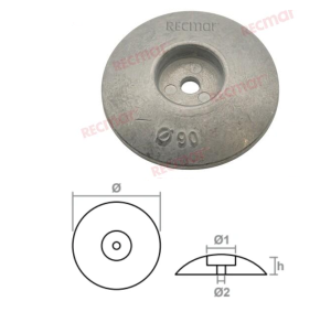 ЦИНКОВ АНОД ЗА ПЕРО НА РУЛЯ - 90 mm — REC9012