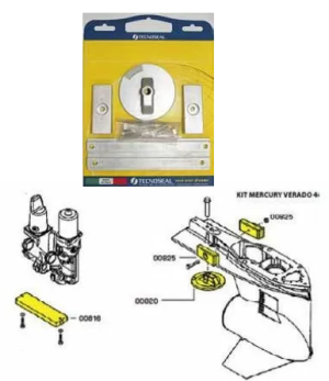 KIT ANODES MERCURY VERADO 4 ALUMINUM — KIT VERADO 4/AL TSEAL