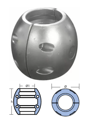 ЦИНКОВ АНОД ЗА ВАЛ - 80 mm — 00522 TSEAL