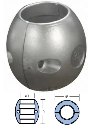 ЦИНКОВ АНОД ЗА ВАЛ ф30 mm — 00506 TSEAL