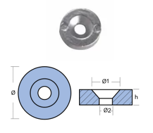 WASHER TOHATSU 15-40 HP DIAM.24 SV ALUMINUM — 01251AL TSEAL