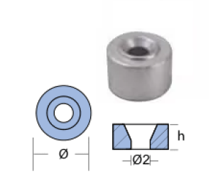 WASHER YAMAHA 60-85-115 HP D.24 OF ALUMINUM — 01110AL TSEAL