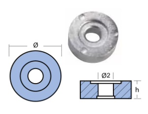 WASHER MERCURY 4/5 HP DIA 20 ALUMINUM — 00813AL TSEAL