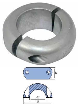 SHAFT COLLARS FOR ASSI DIA 25.4 ALUMINUM — 00553AL TSEAL