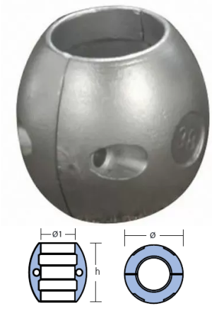 ZINC SHAFT ANODE 40 mm — 00511 TSEAL