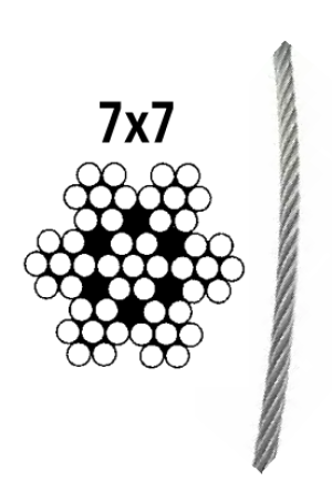 СТОМАНЕНО ВЪЖЕ 7x7 AISI-316, 5 mm — 8379405250 MTECH