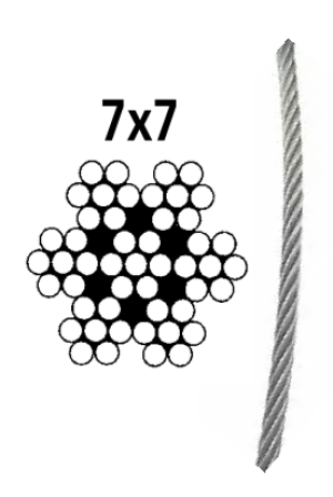 СТОМАНЕНО ВЪЖЕ 7x7 AISI-316, 4 mm — 8379404 250 MTECH