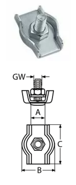СКОБА ЗА СТОМАНЕНО ВЪЖЕ 5mm — 8304405 MTECH