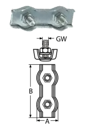 DUPLEX WIRE ROPE CLIP A4 5MM — 8284405 MTECH