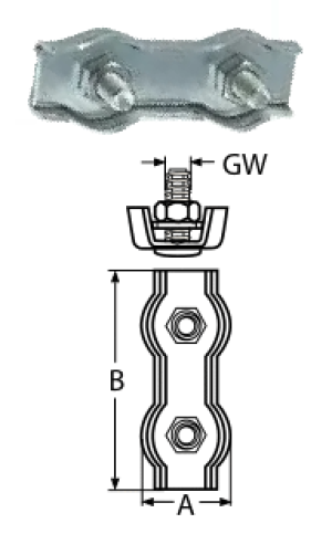 DUPLEX WIRE ROPE CLIP A4 4MM — 8284404 MTECH