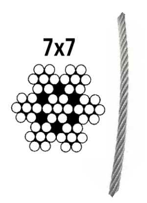 СТОМАНЕНО ВЪЖЕ 7x7 AISI-316, 3 mm — 8379403100 MTECH