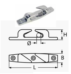 CLEAT WITH BOW CHOCKS, FAIRLEADS, LEFT A4 115MM — 82194L115 MTECH