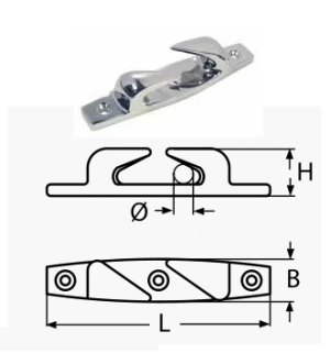 CLEAT WITH BOW CHOCKS, FAIRLEADS, LEFT A4 150MM — 82194L150 MTECH