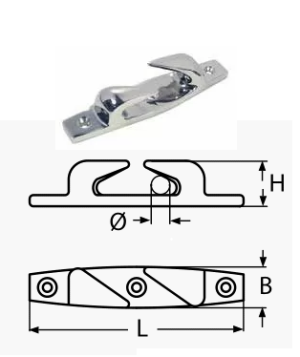 CLEAT WITH BOW CHOCKS, FAIRLEADS, RIGHT A4 150MM — 82194R150 MTECH