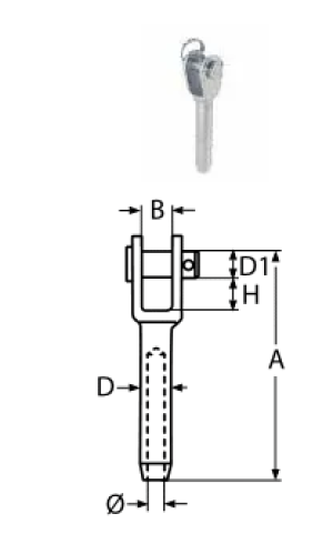 ESS FORK TERMINAL A4 4MM — 844744 MTECH