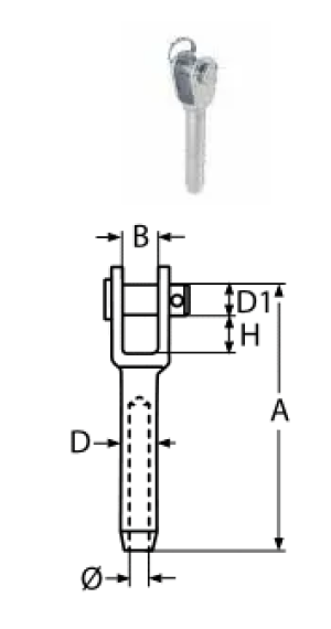 ESS FORK TERMINAL A4 3MM — 844743 MTECH