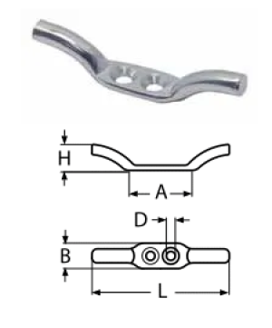 FLAG POLE CLEAT A2 80MM — 8367280 MTECH