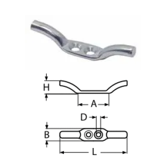 FLAG POLE CLEAT A2 50MM — 8367250 MTECH